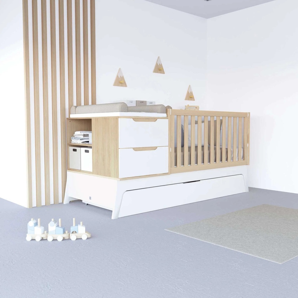 Cuna convertible blanco/madera 70x140 cm · Zen K460-M8411