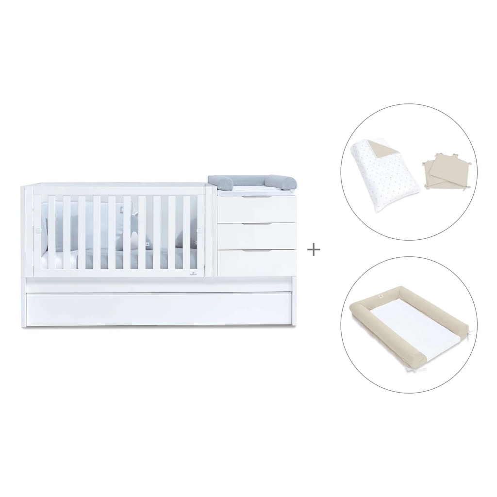 Cuna convertible 70x140 cm blanca · Sero More K546-M7700