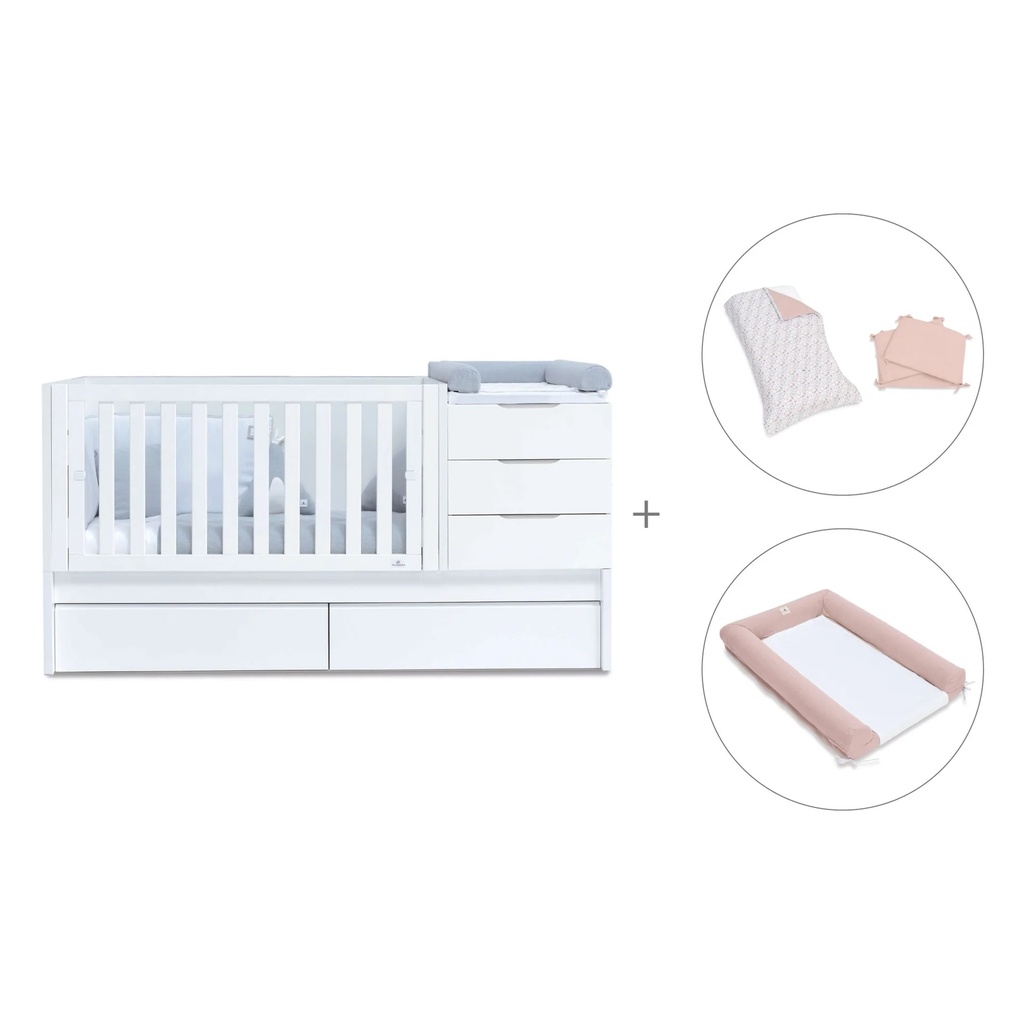 Cuna convertible 70x140 cm blanca · Sero More K546-M7700