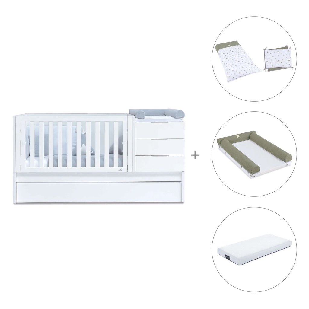 Cuna convertible 70x140 cm blanca · Sero More K546-M7700