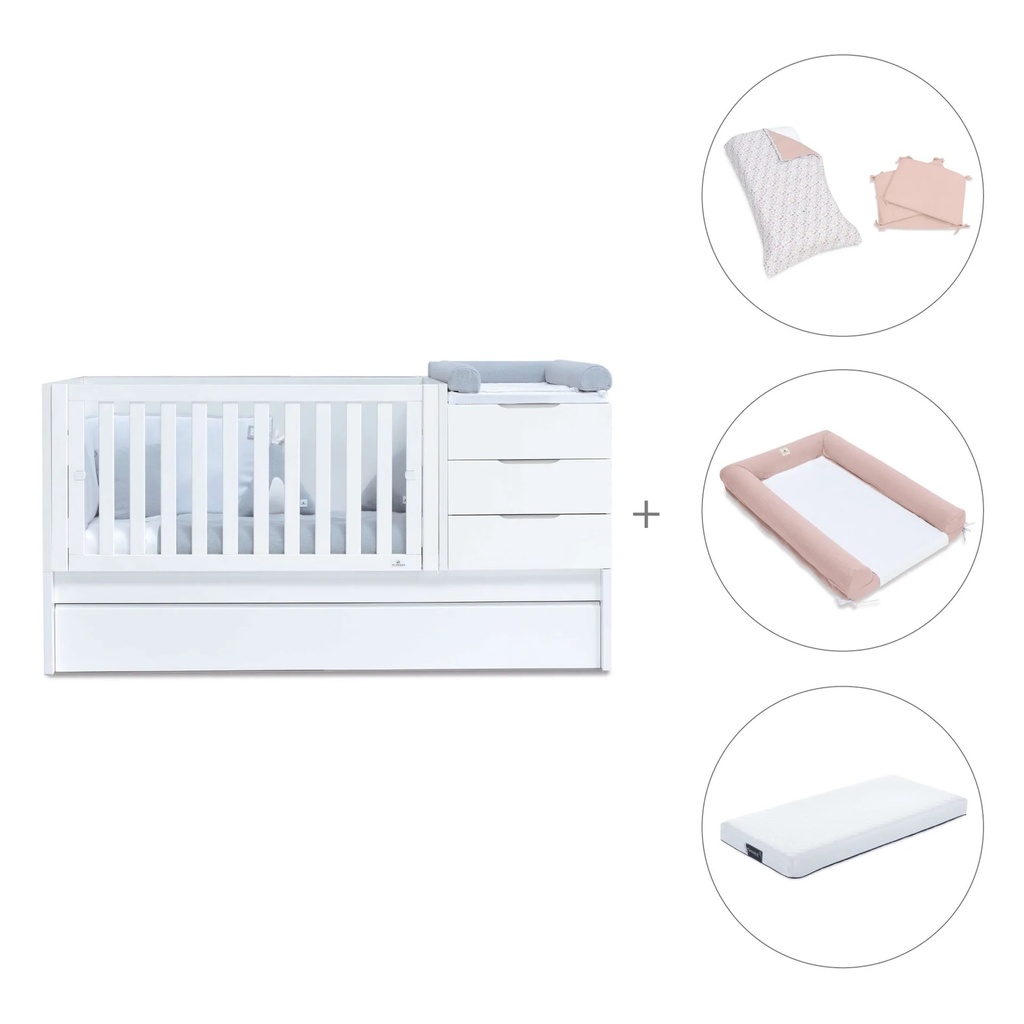 Cuna convertible 70x140 cm blanca · Sero More K546-M7700