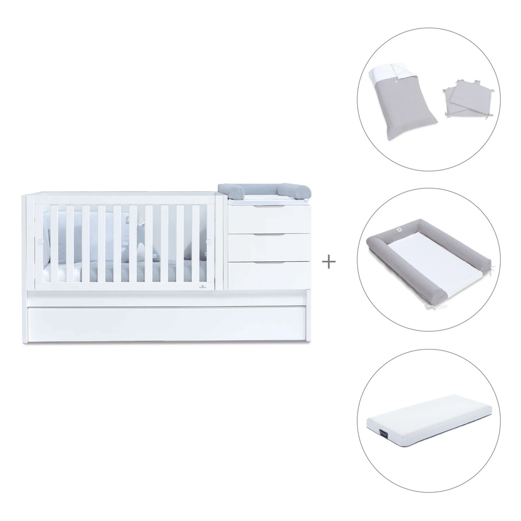 Cuna convertible 70x140 cm blanca · Sero More K546-M7700