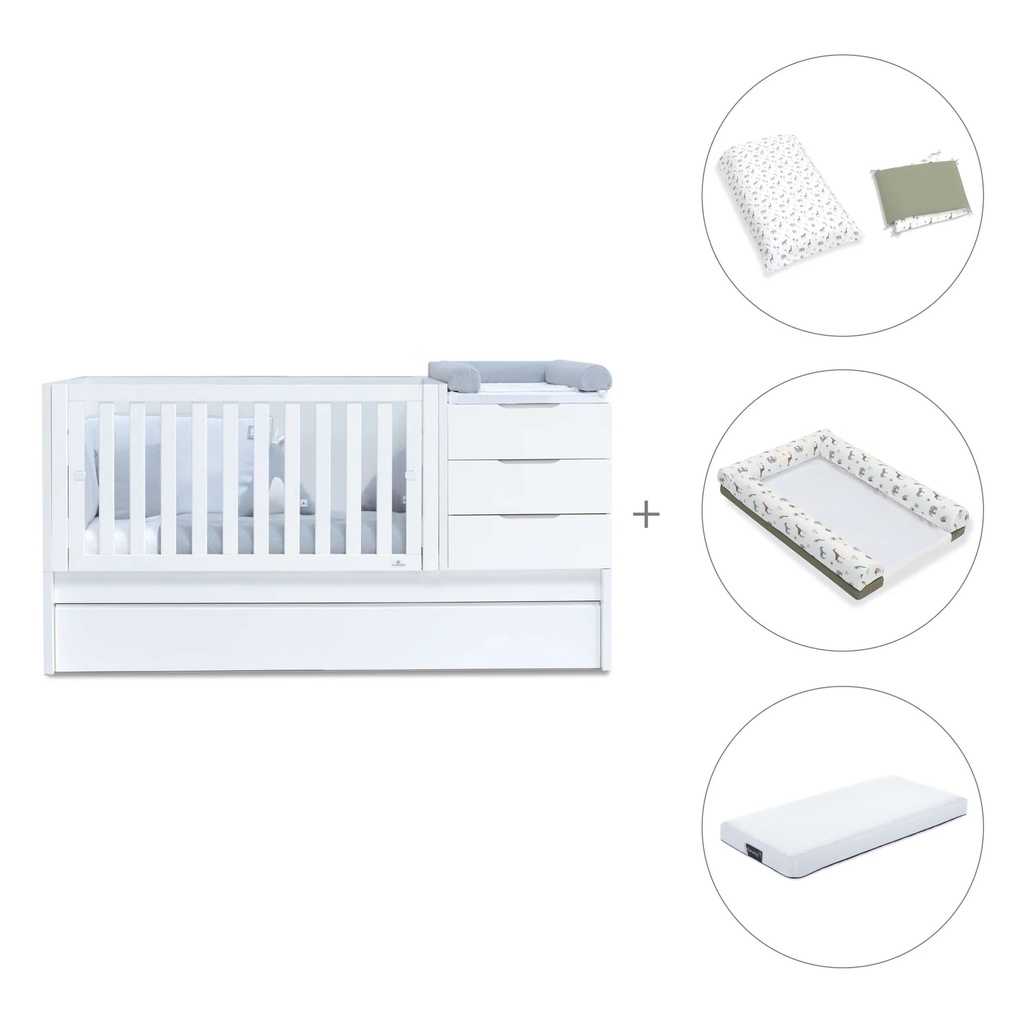 Cuna convertible 70x140 cm blanca · Sero More K546-M7700