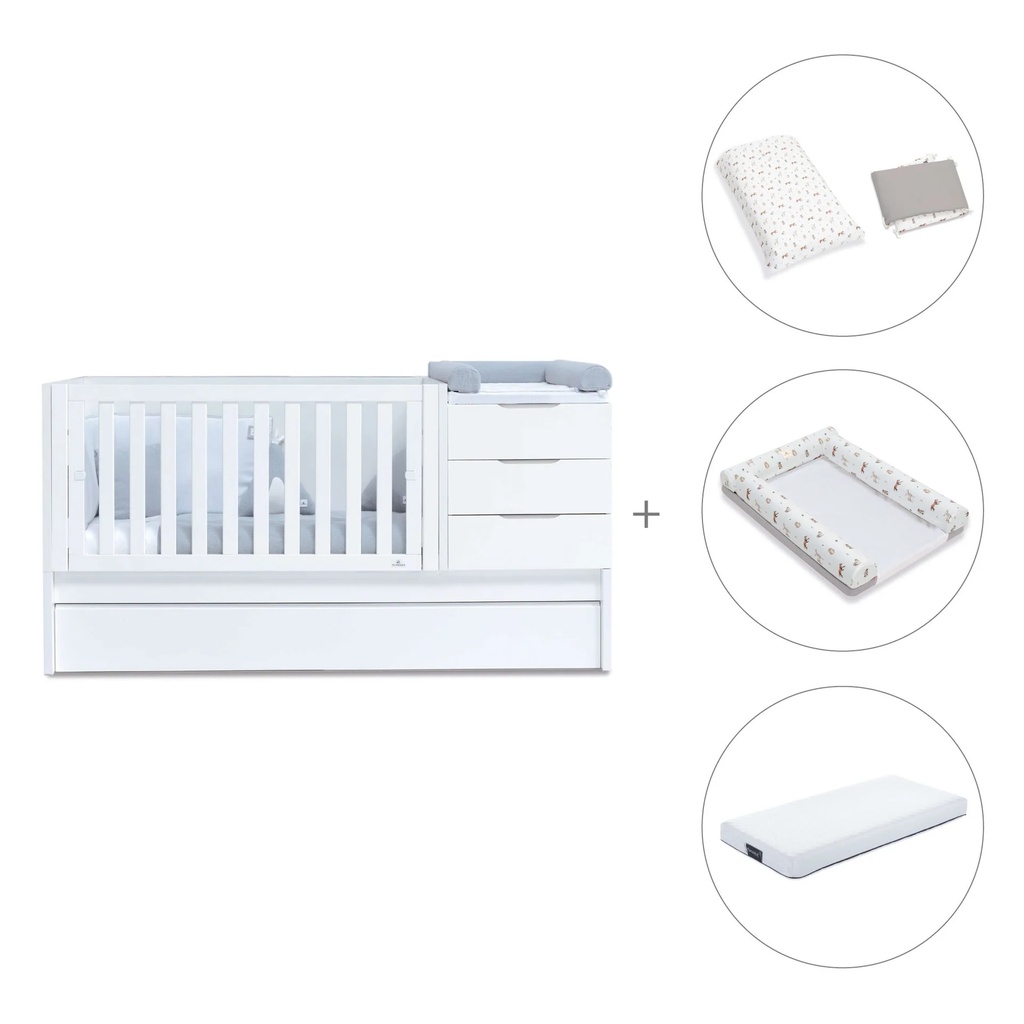 Cuna convertible 70x140 cm blanca · Sero More K546-M7700