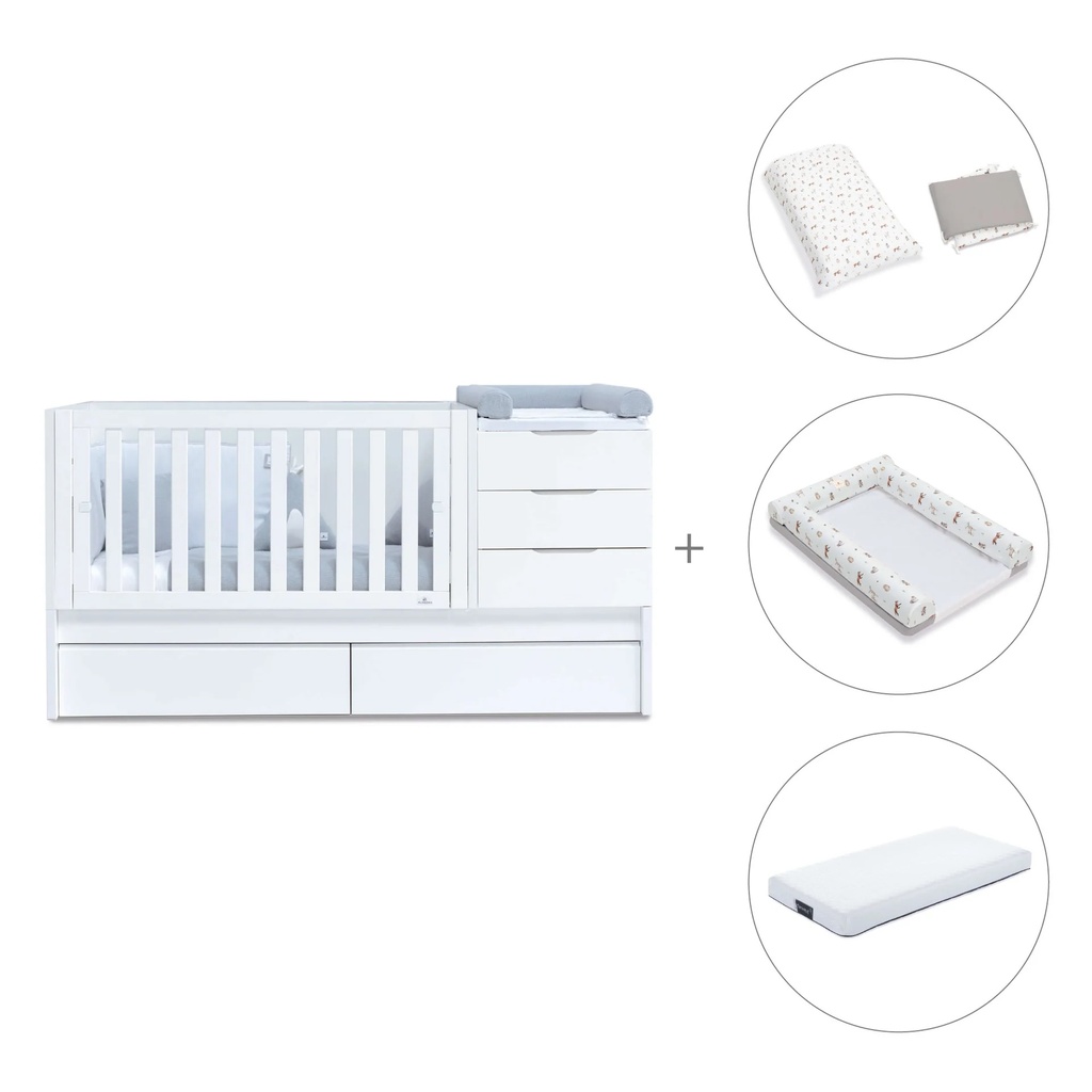 Cuna convertible 70x140 cm blanca · Sero More K546-M7700