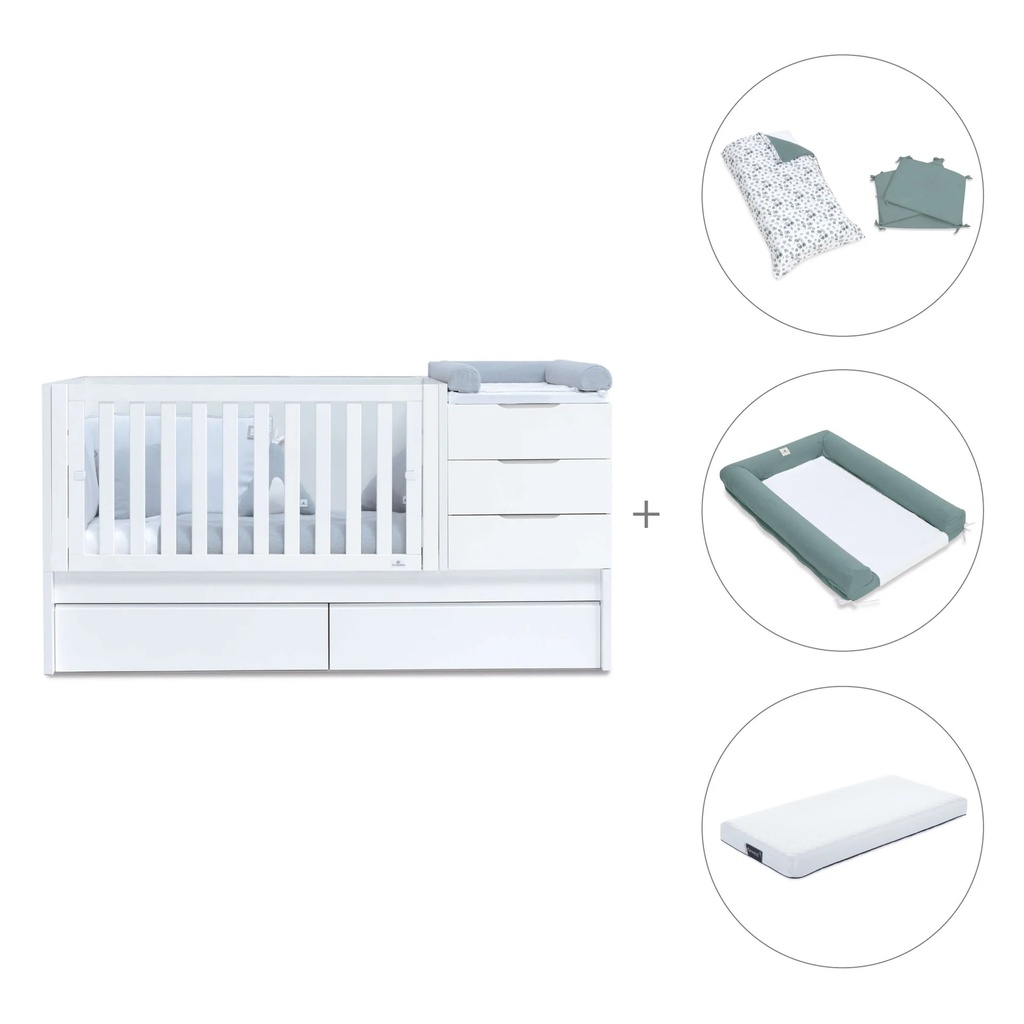 Cuna convertible 70x140 cm blanca · Sero More K546-M7700