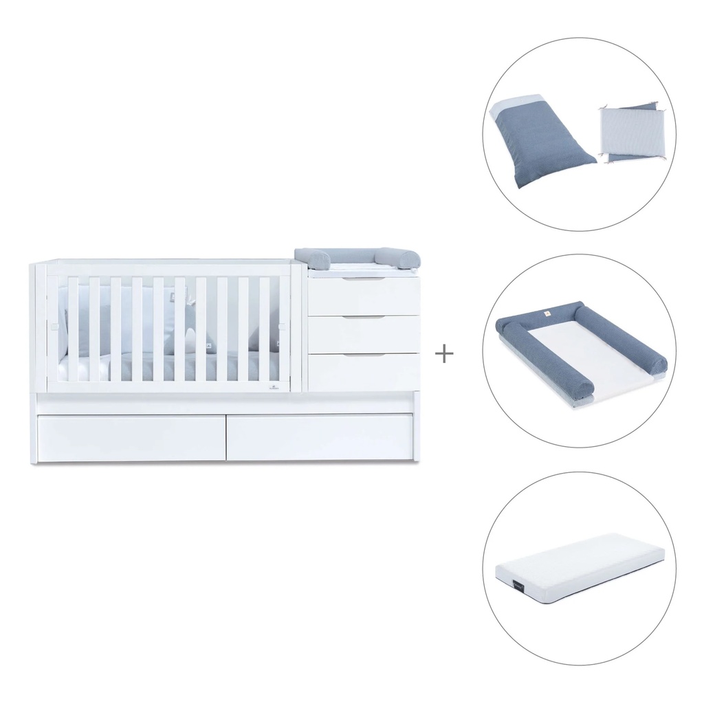 Cuna convertible 70x140 cm blanca · Sero More K546-M7700