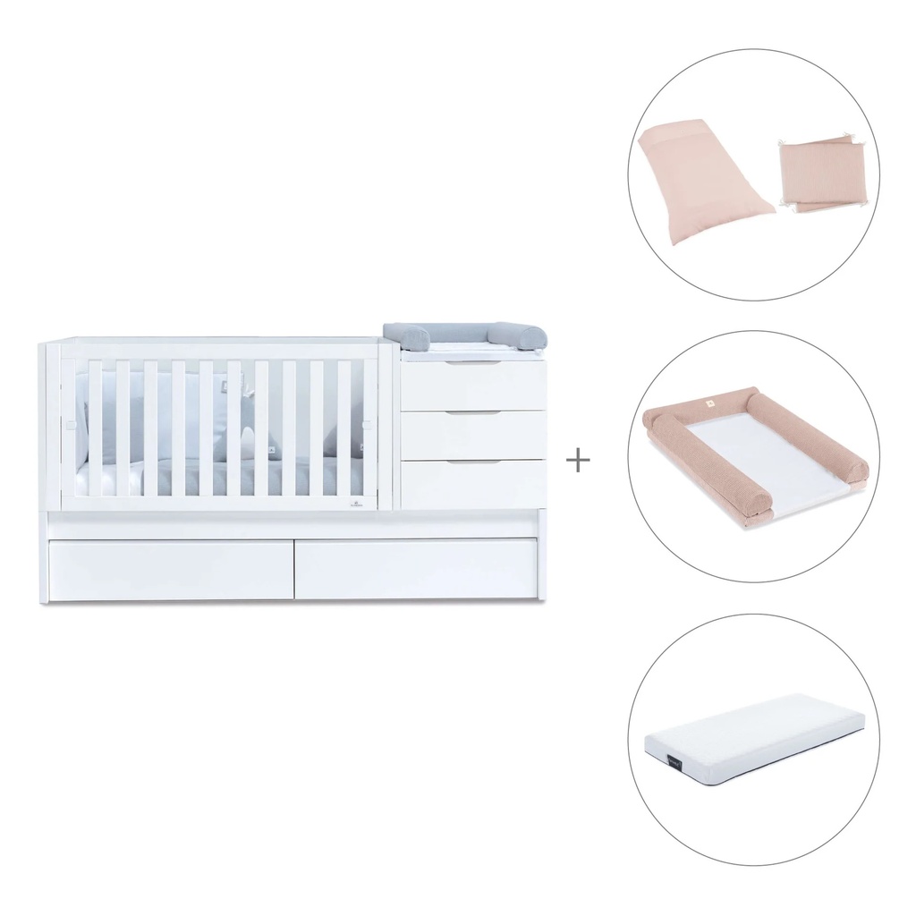 Cuna convertible 70x140 cm blanca · Sero More K546-M7700