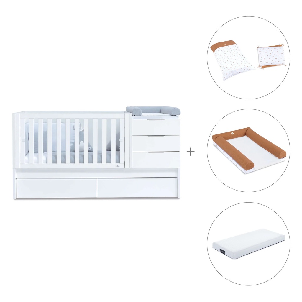 Cuna convertible 70x140 cm blanca · Sero More K546-M7700