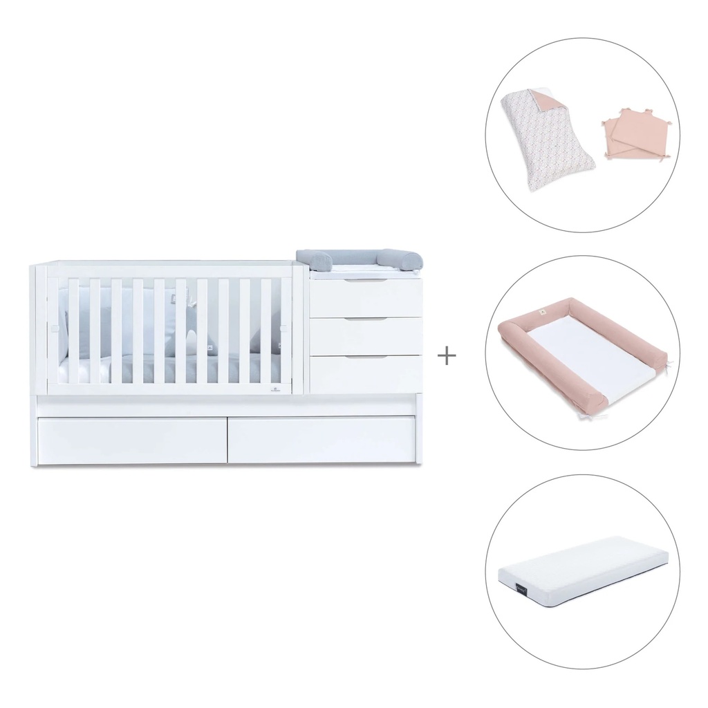 Cuna convertible 70x140 cm blanca · Sero More K546-M7700