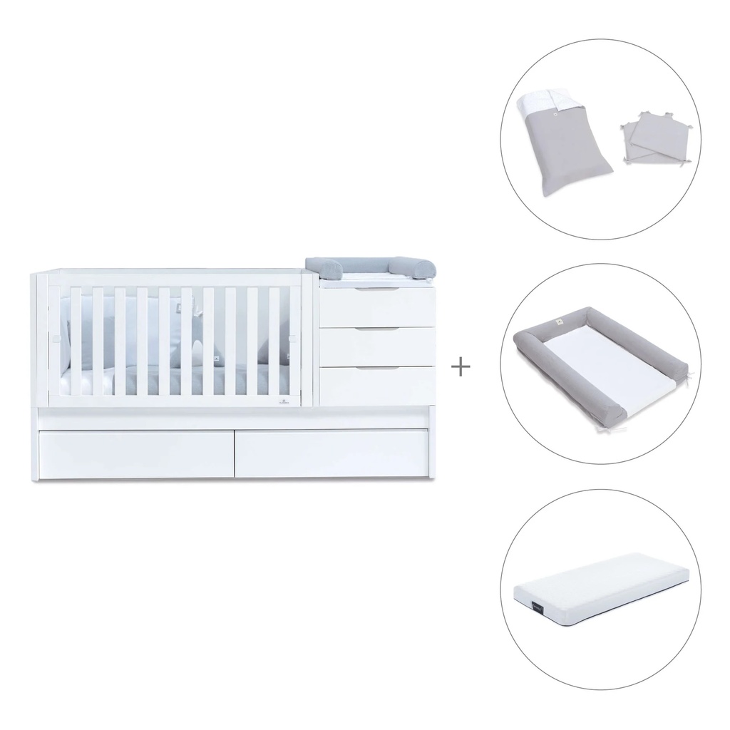 Cuna convertible 70x140 cm blanca · Sero More K546-M7700