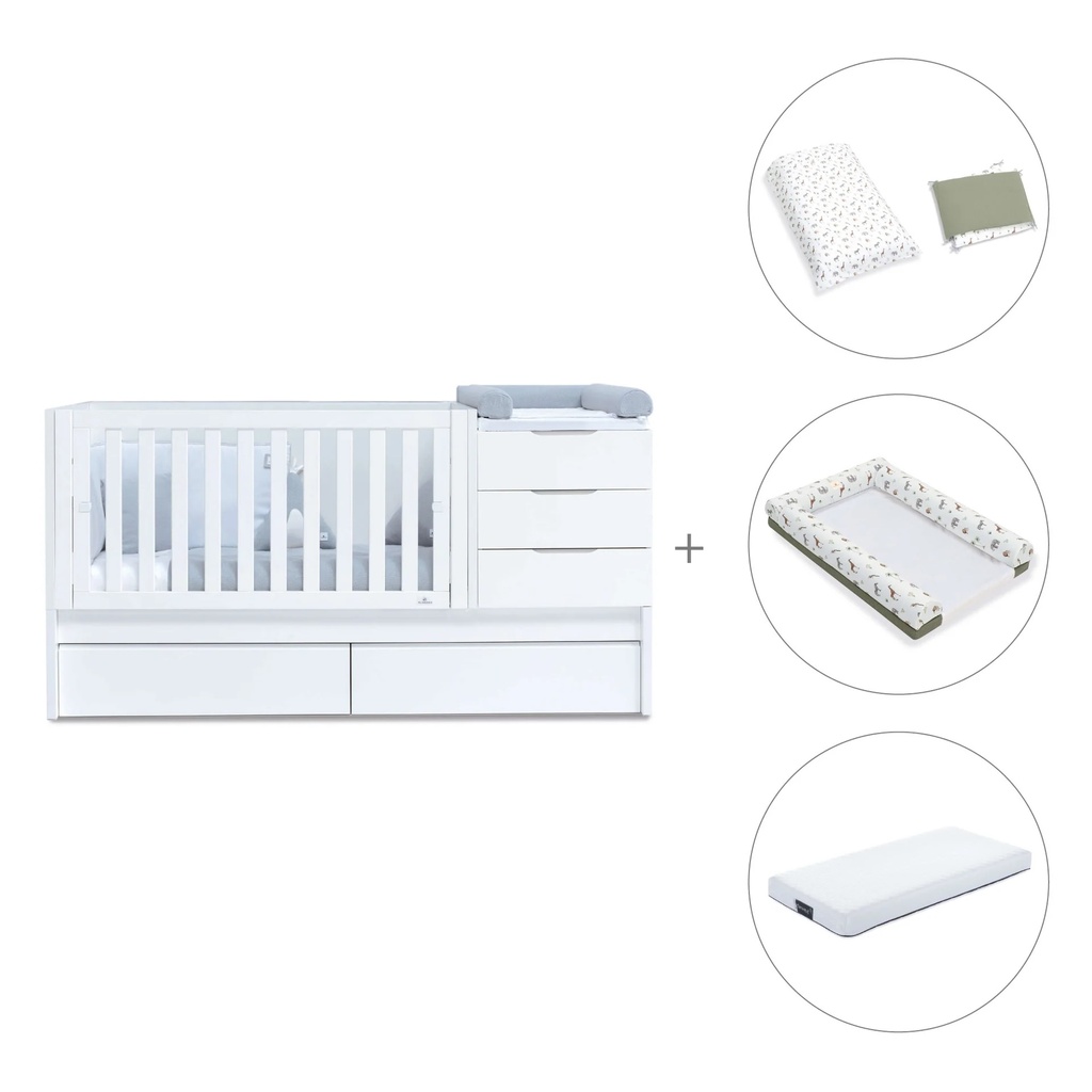 Cuna convertible 70x140 cm blanca · Sero More K546-M7700