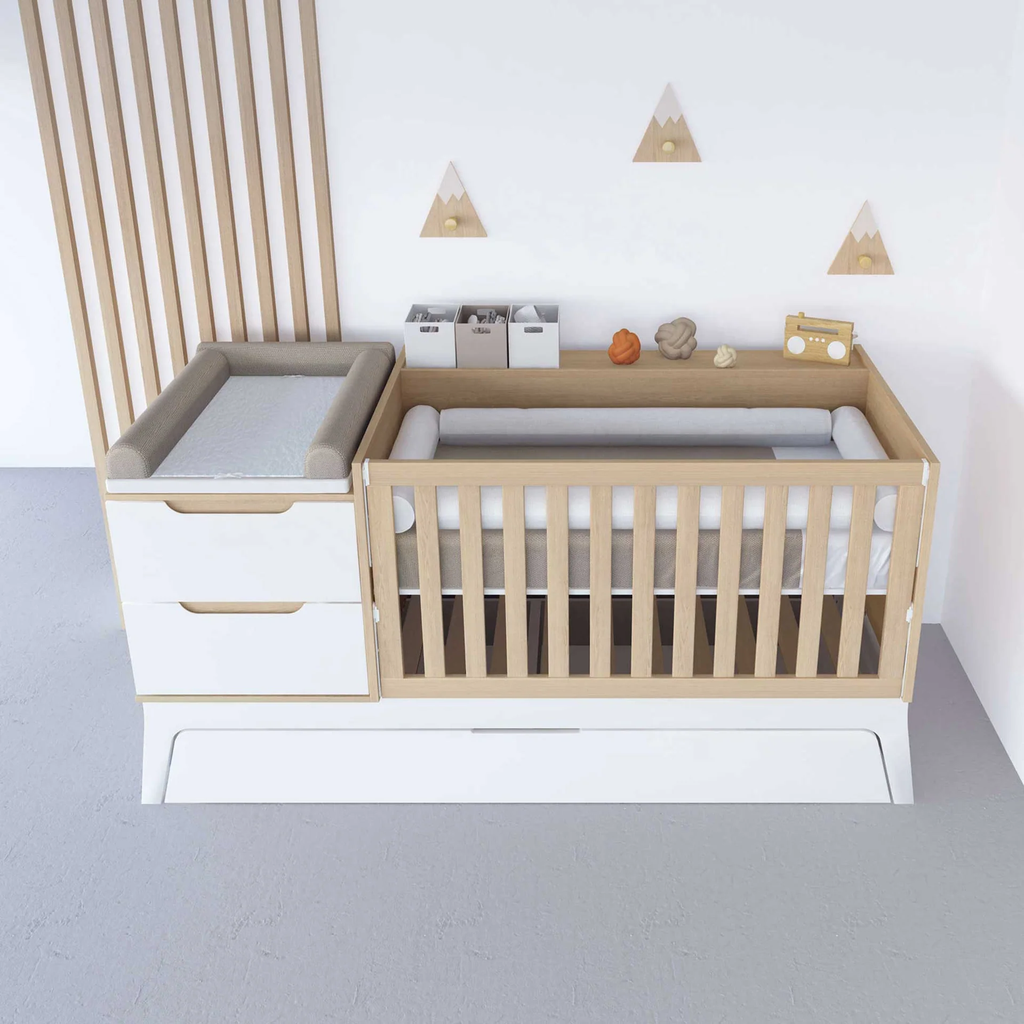 Cuna convertible blanco/madera 70x140 cm · Zen K460-M8411