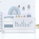 Cuna convertible 70x140 cm blanca/azul · Sero Kubo Blu Denim K551-M7741