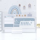 Cuna convertible 70x140 cm blanca/azul · Sero Kubo Blu Denim K551-M7741