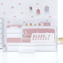 Cuna convertible 70x140 cm blanca/rosa claro · Sero Kubo Flamingo K551-M7742