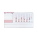 Cuna convertible 70x140 cm blanca/rosa claro · Sero Kubo Flamingo K551-M7742