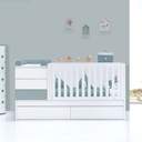 Cuna convertible 70x140 cm blanca/eucalipto · Sero Kubo Eucalyptus K551-M7757