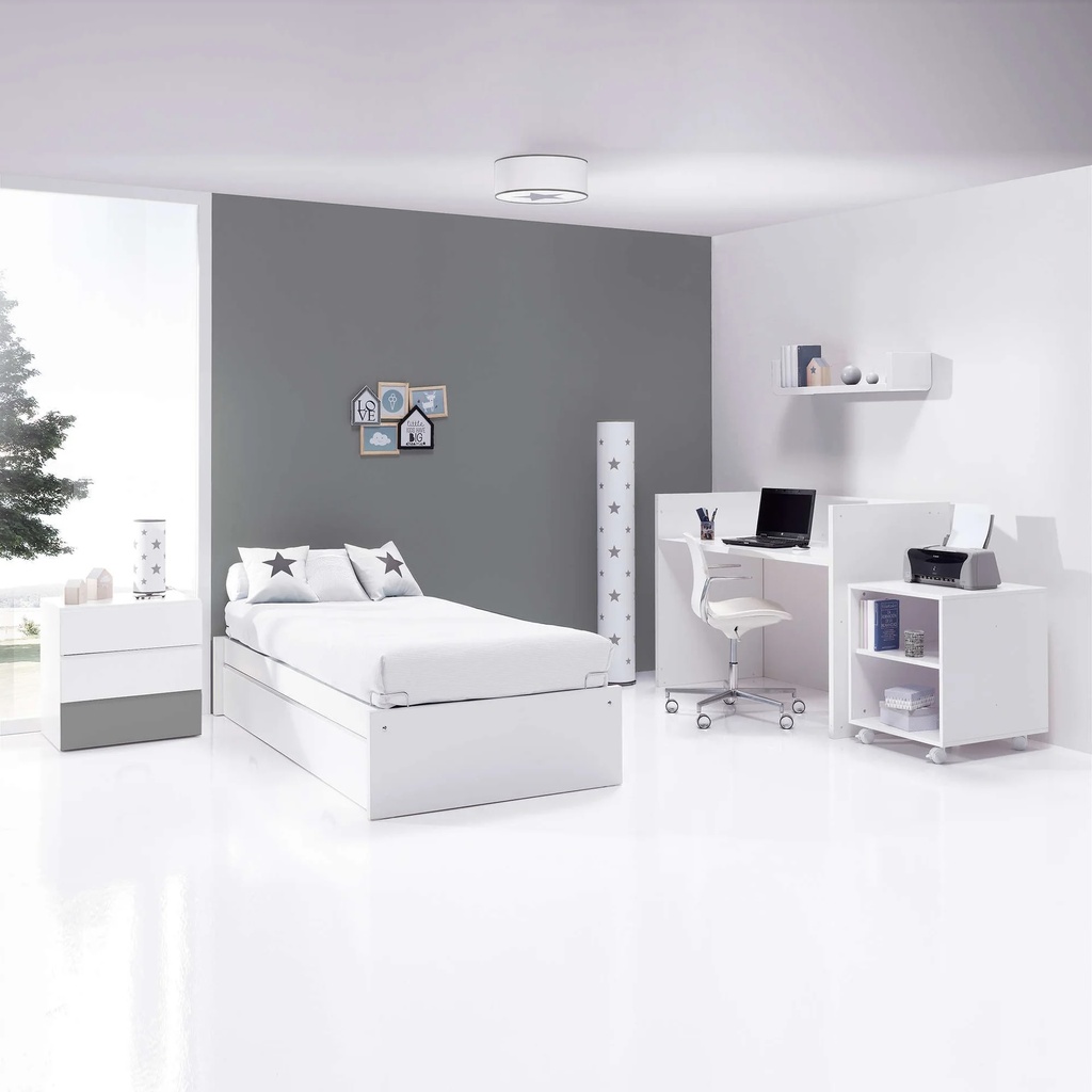 Cuna convertible 70x140 cm blanca/antracita · Sero Kubo Antracita K551-M7758