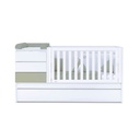 Cuna convertible 70x140 cm blanco/verde-oliva · Sero Kubo K551-M7756