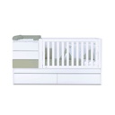 Cuna convertible 70x140 cm blanco/verde-oliva · Sero Kubo K551-M7756