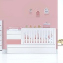 Cuna convertible 70x140 cm blanca/rosa · Sero Kubo Quarzo K551-M7759