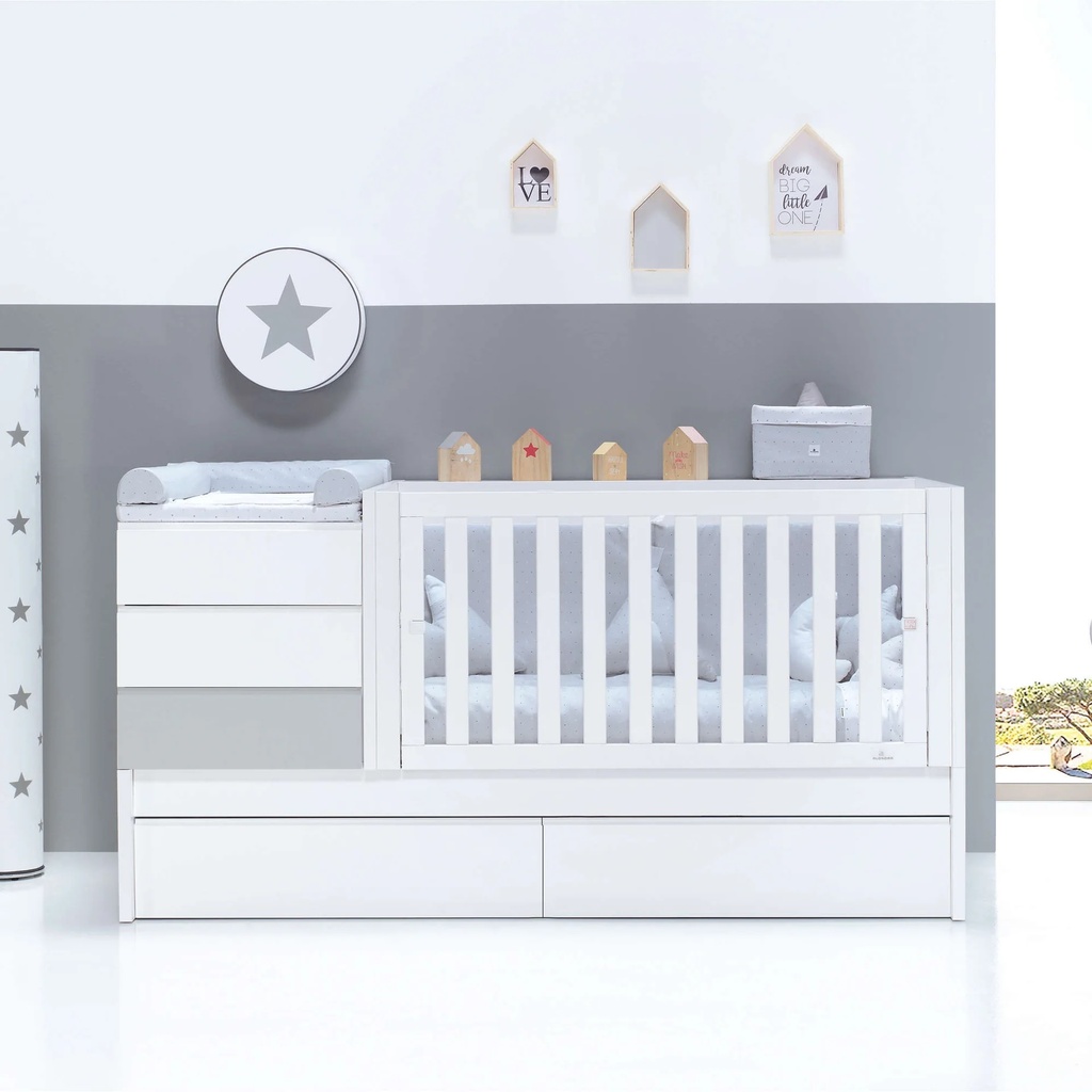 Cuna convertible 70x140 cm gris · Sero Kubo K551-M7778