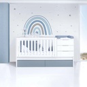 Cuna convertible 70x140 cm blanca/azul · Sero More Blu Denim K546-M7741