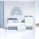 Cuna convertible 70x140 cm blanca/azul · Sero More Blu Denim K546-M7741