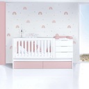 Cuna convertible 70x140 cm blanca/rosa claro · Sero More Flamingo K546-M7742
