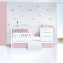 Cuna convertible 70x140 cm blanca/rosa claro · Sero More Flamingo K546-M7742