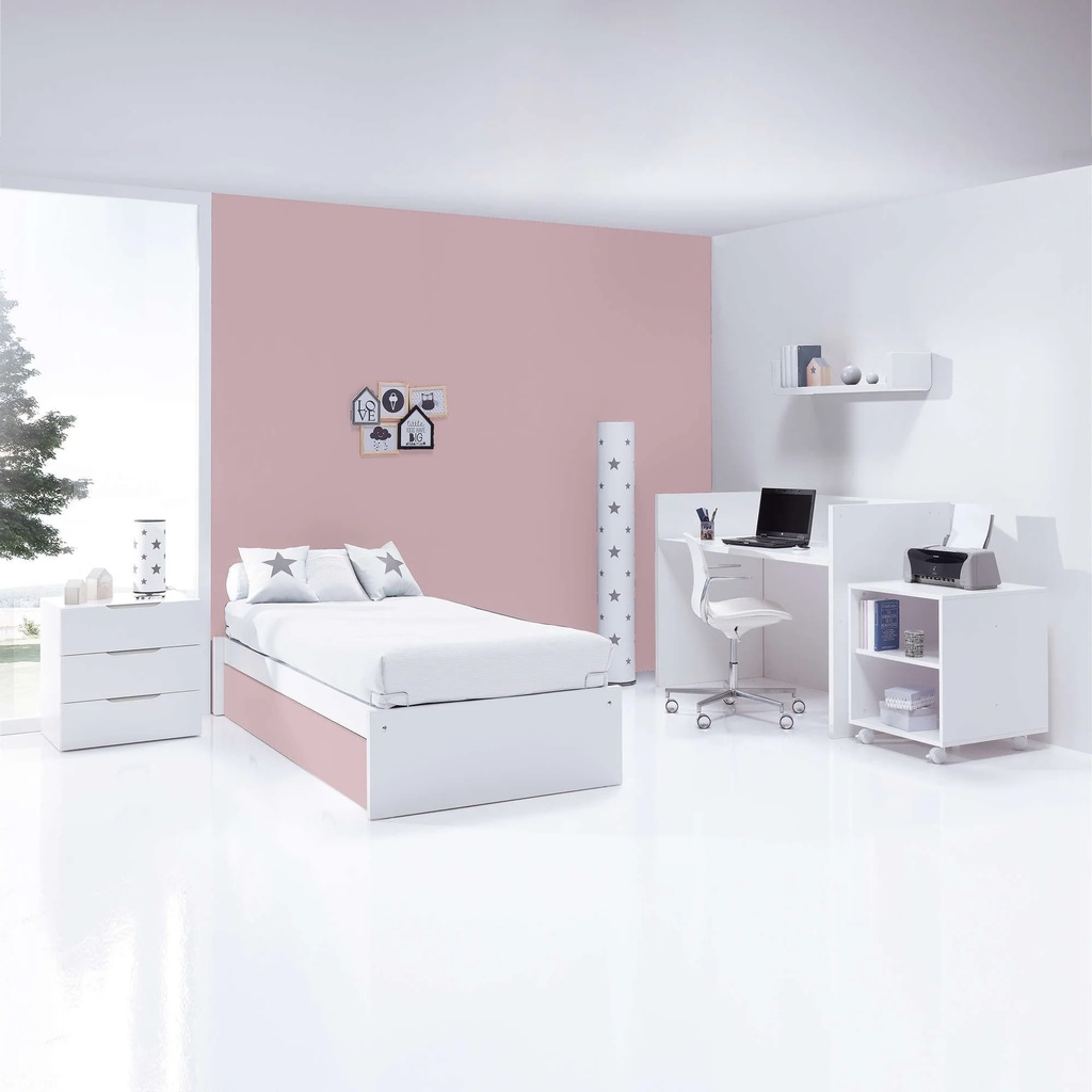 Cuna convertible 70x140 cm blanca/rosa claro · Sero More Flamingo K546-M7742