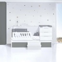 Cuna convertible 70x140 cm blanca/antracita · Sero More Antracita K546-M7758