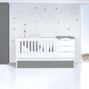 Cuna convertible 70x140 cm blanca/antracita · Sero More Antracita K546-M7758