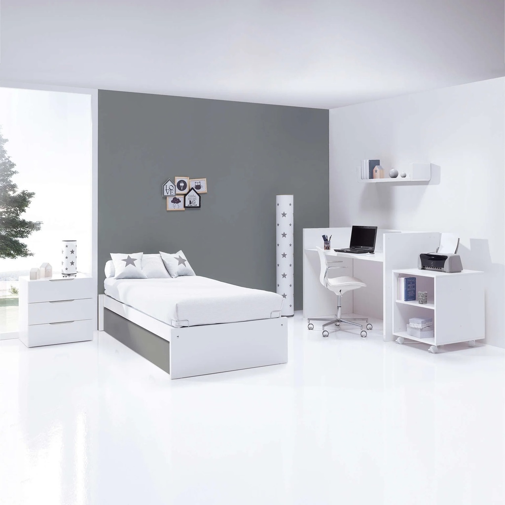 Cuna convertible 70x140 cm blanca/antracita · Sero More Antracita K546-M7758