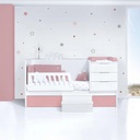Cuna convertible 70x140 cm blanca/rosa · Sero More Quarzo K546-M7759