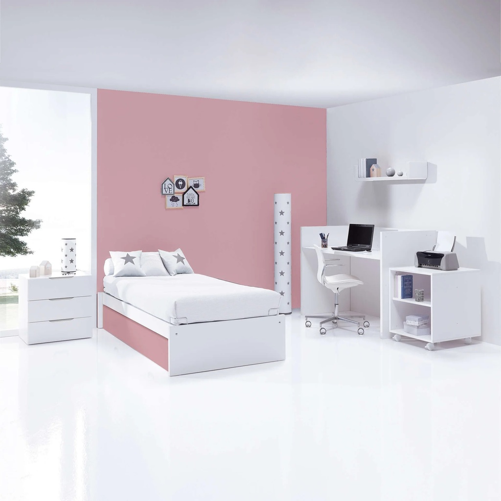 Cuna convertible 70x140 cm blanca/rosa · Sero More Quarzo K546-M7759