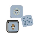 3 Cajitas Almuerzo Acero Pattern Party blue