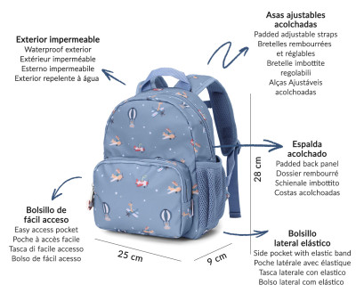 Mochila Infantil Planes