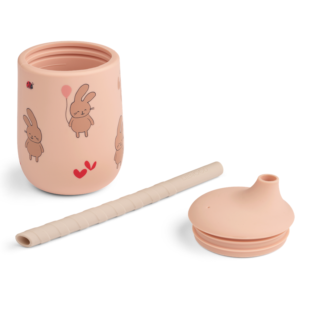 Vaso con pajita Ellis Wild child Rosey