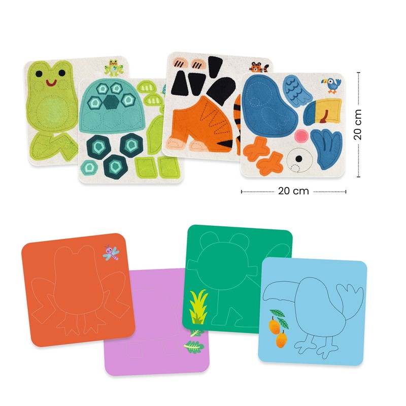 Collage Tableros fieltro Animales suaves