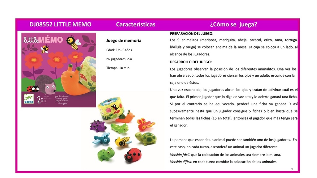 Juego Little Memo