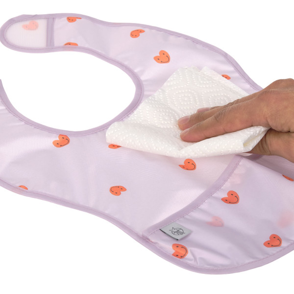 Lightweight Bib 2 pcs Happy Rascals Heart lavender