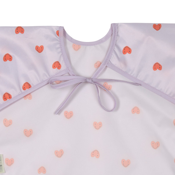 Long Sleeve Bib 2 pcs Happy Rascals Heart lavender