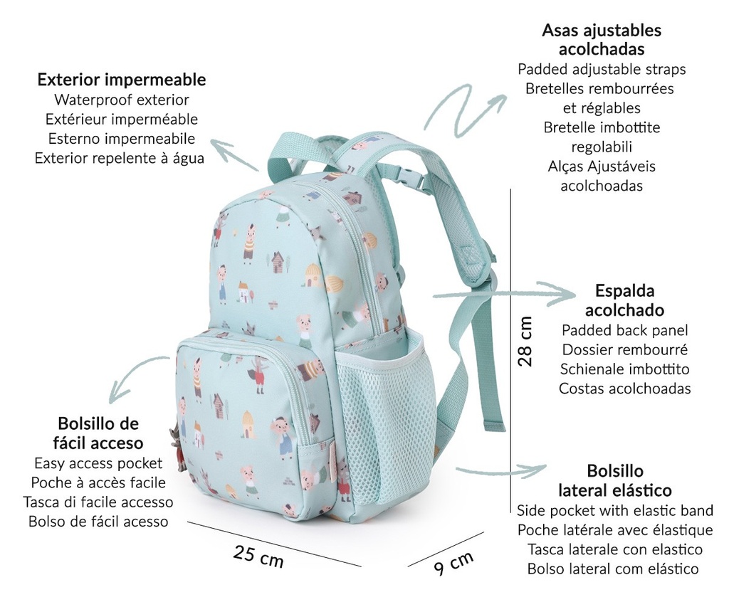 Mochila infantil The Three Little Pigs