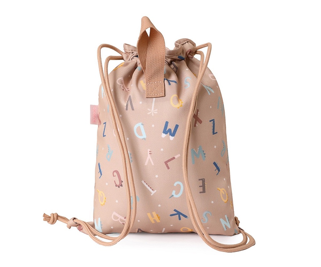 Mochila saco tela Funny Letters