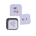 3 Cajitas Almuerzo Acero Happy Fruits Cherry