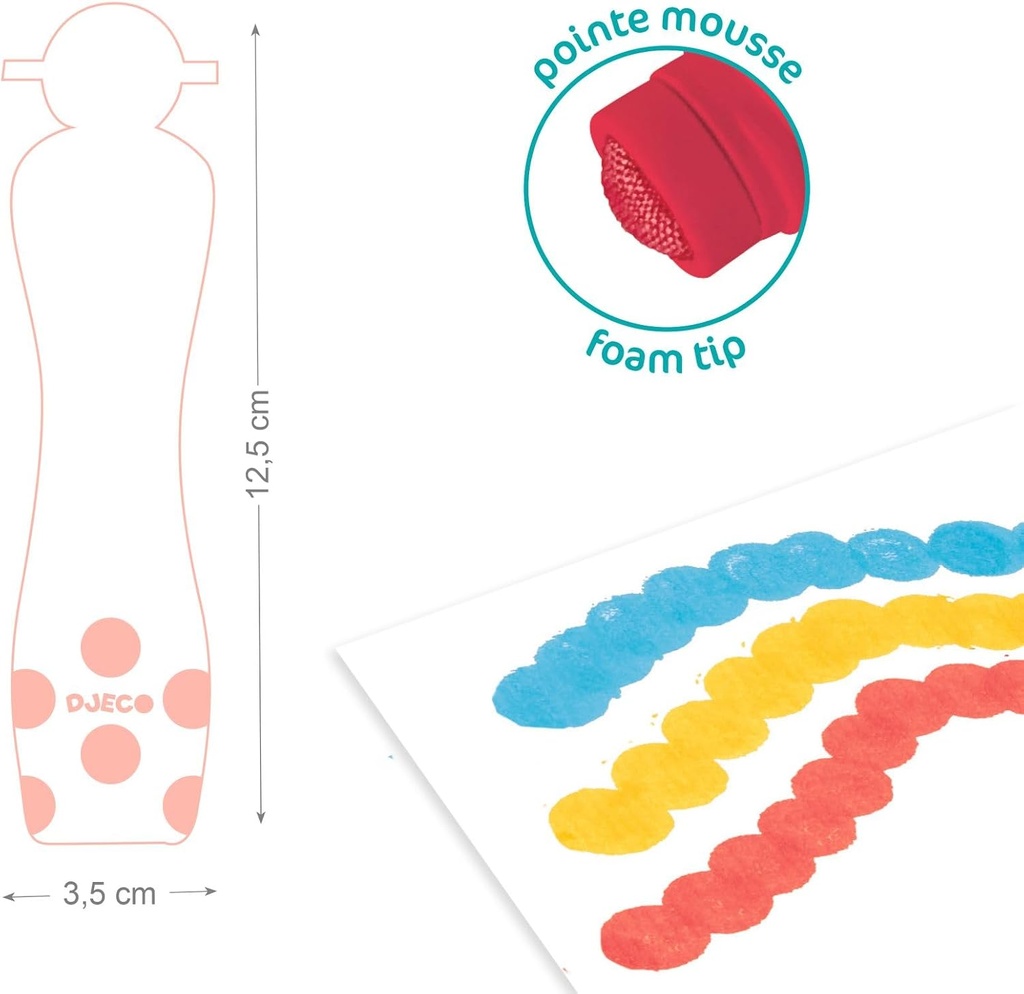 Colores para peques 6 marcadores de espuma