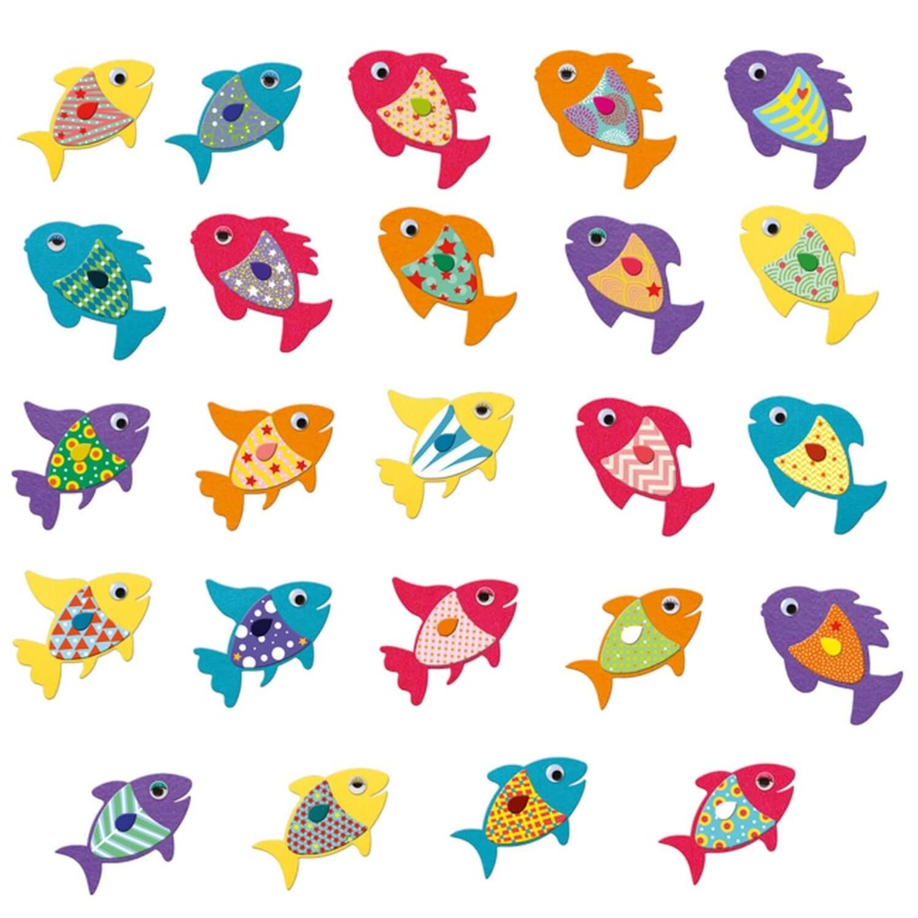 Crear con pegatinas Me gustan los peces