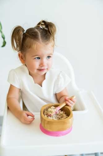 Bol bamboo rosa Eco Rascals + cuchara